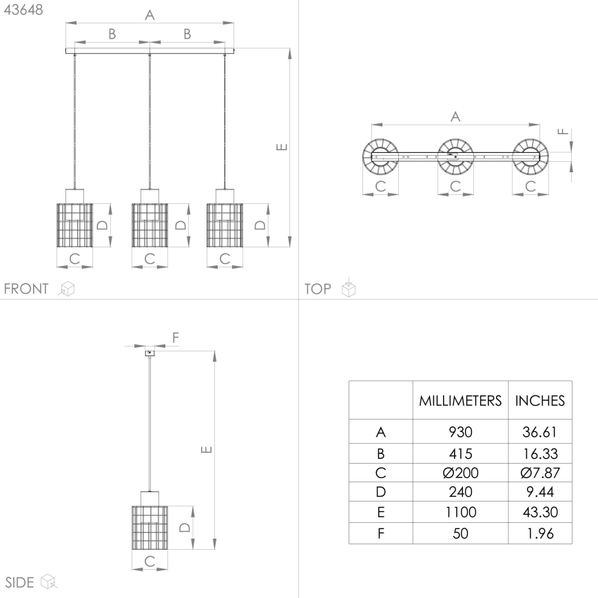 Eglo - Suspension filaire 3xE27/40W/230V argent