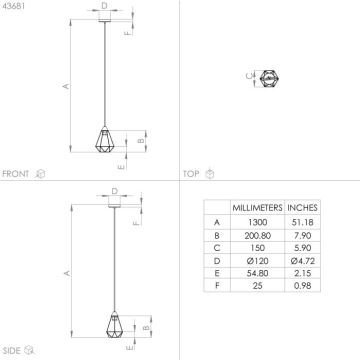 Eglo - Hanglamp aan een koord 1xE27/60W/230V d. 17,5 cm