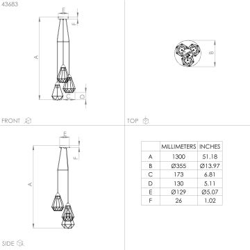 Eglo - Suspension filaire 3xE27/60W/230V