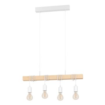 Eglo - Hanglamp aan een koord 4xE27/60W/230V - FSC gecertificeerd