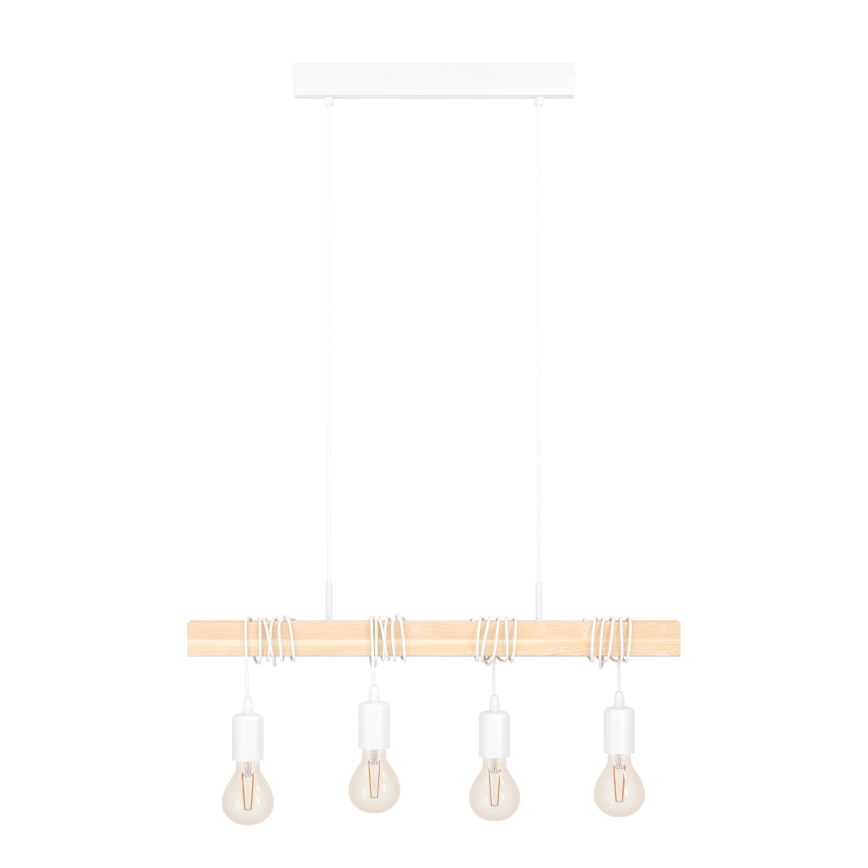 Eglo - Hanglamp aan een koord 4xE27/60W/230V - FSC gecertificeerd