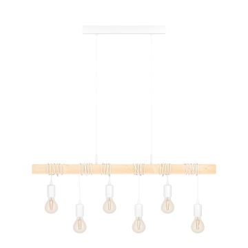 Eglo - Hanglamp aan een koord 6xE27/60W/230V - FSC gecertificeerd