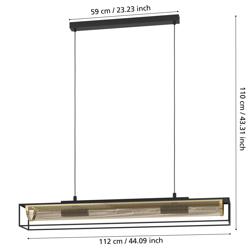 Eglo - Hanglamp aan een koord 4xE27/40W/230V