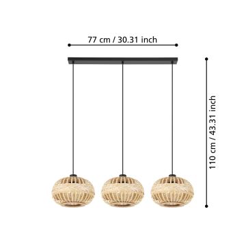 Eglo - Suspension filaire 3xE27/40W/230V