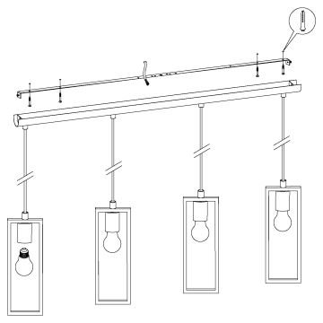 Eglo - Hanglamp aan een koord 4xE27/60W/230V - FSC gecertificeerd