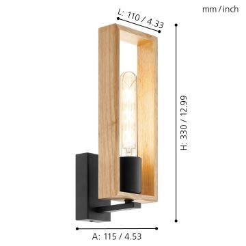 Eglo - Applique murale 1xE27/60W/230V - FSC certifié