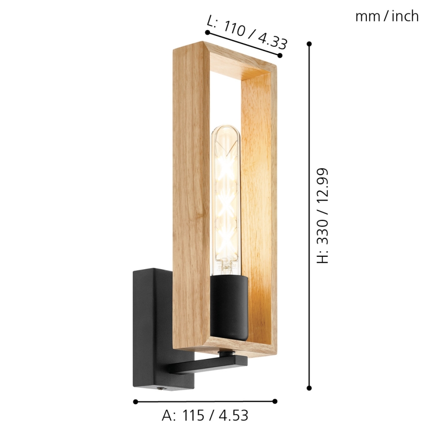 Eglo - Wandlamp 1xE27/60W/230V - FSC gecertificeerd