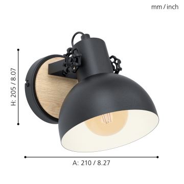 Eglo - Wandlamp 1xE27/28W/230V - FSC gecertificeerd