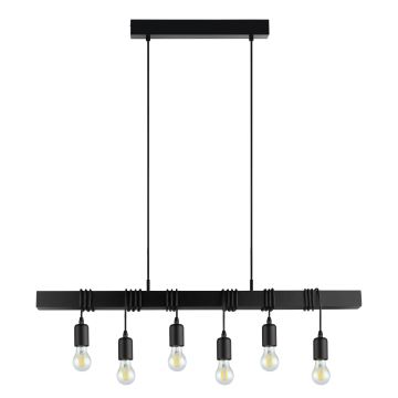 Eglo - Hanglamp aan een koord 6xE27/60W/230V - FSC gecertificeerd