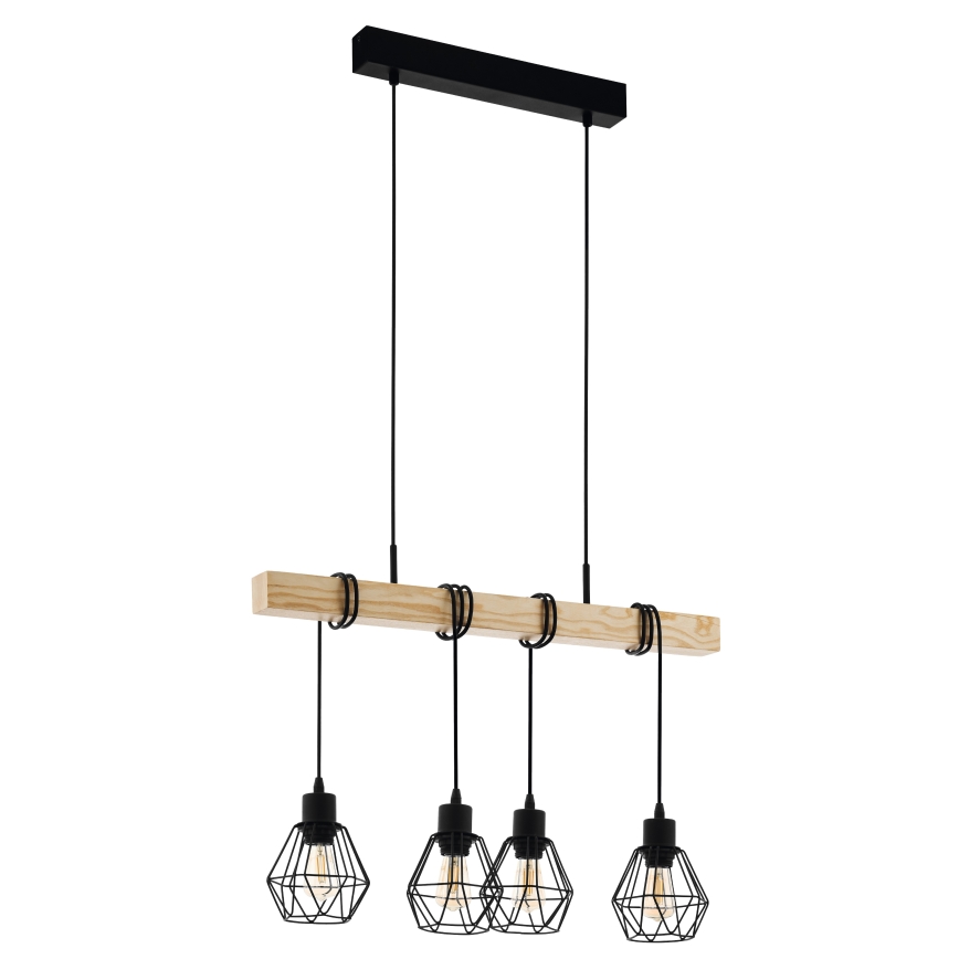 Eglo - Hanglamp aan een koord 4xE27/60W/230V - FSC gecertificeerd