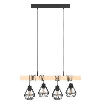 Eglo - Hanglamp aan een koord 4xE27/60W/230V - FSC gecertificeerd