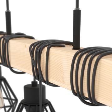 Eglo - Hanglamp aan een koord 6xE27/60W/230V - FSC gecertificeerd