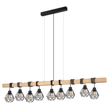 Eglo - Hanglamp aan een koord 9xE27/60W/230V - FSC gecertificeerd