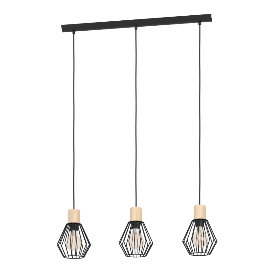 Eglo - Hanglamp aan een koord 3xE27/60W/230V - FSC gecertificeerd