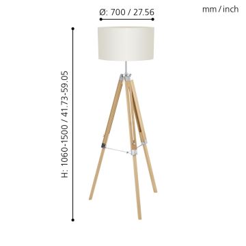 Eglo - Lampadaire 1xE27/60W/230V - FSC certifié