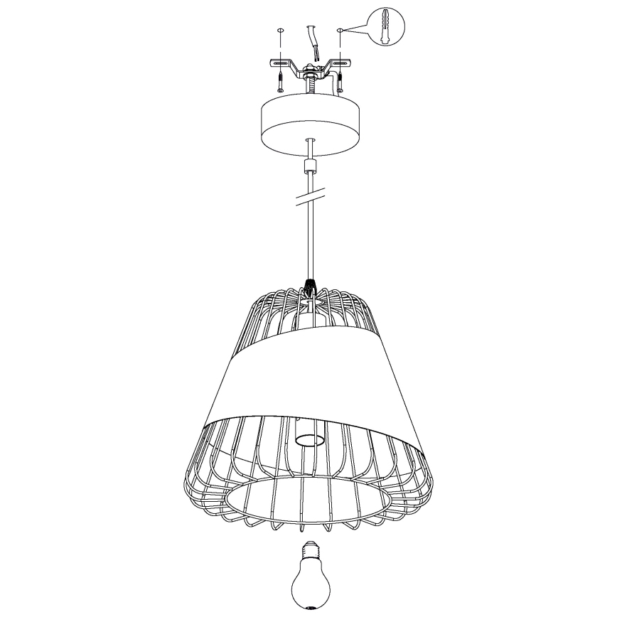 Eglo - Hanglamp aan koord 1xE27/60W/230V