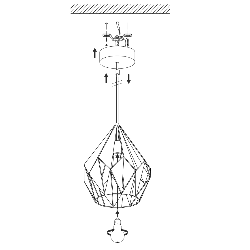 Eglo - Hanglamp 1xE27/60W/230V