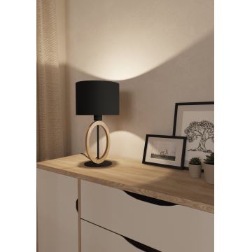 Eglo 56165 - Lampe de table BASILDON 1xE27/40W/230V noir/marron