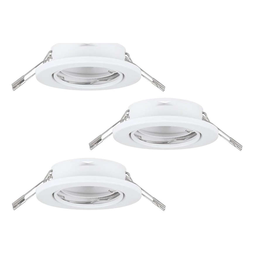 Eglo 75674 - LOT 3x Spot encastrable salle de bain AGULO 1xGU10/35W/230V IP23 blanc