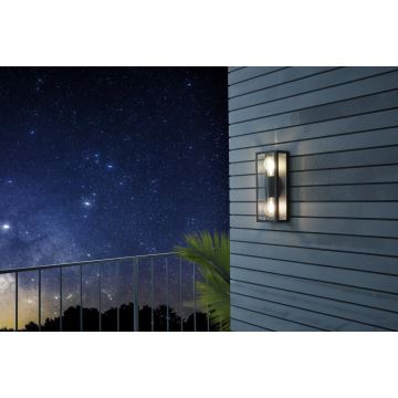 Eglo 780426 - Applique murale extérieure ALGECIRAS 2xE27/60W/230V IP44 noir