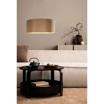 Eglo 78693 - Hanglamp aan een koord MASERLO 3xE27/60W/230V diameter 53 cm beige/koper