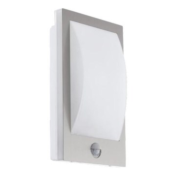 Eglo 79213 - Wandlamp voor buiten met sensor VERRES 1xE27/12W/230V IP44 mat chroom