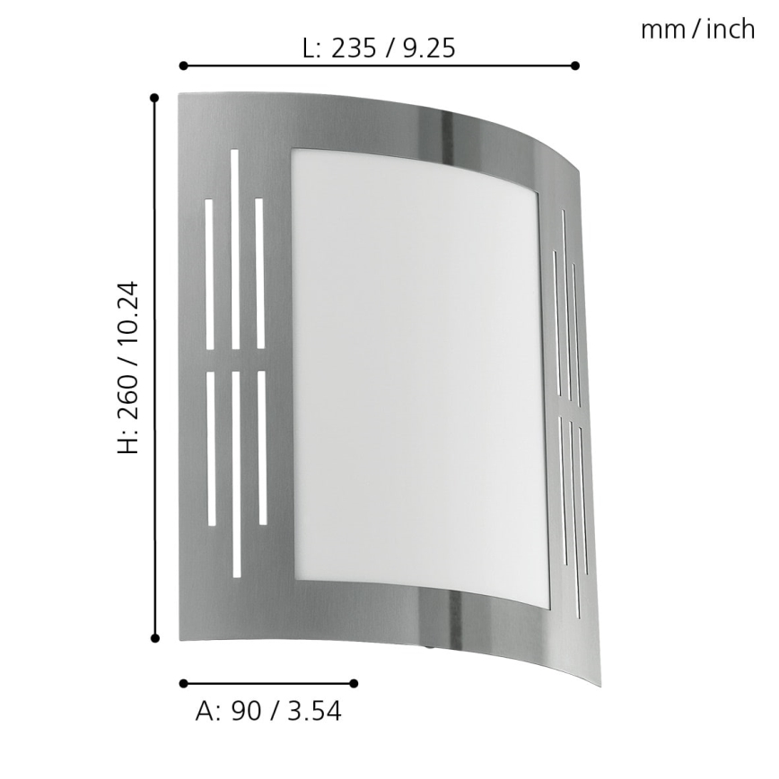 Eglo - Applique murale extérieur 1xE27/15W/230V IP44