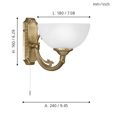 EGLO 82751 - Wandlamp SAVOY 1xE14/40W/230V