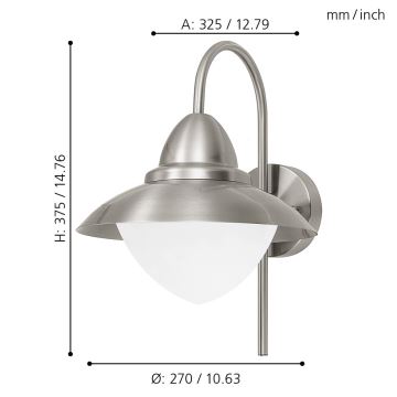 EGLO - LED Wandlamp voor buiten 1x E27 / 8,5W - LED Lamp IP44