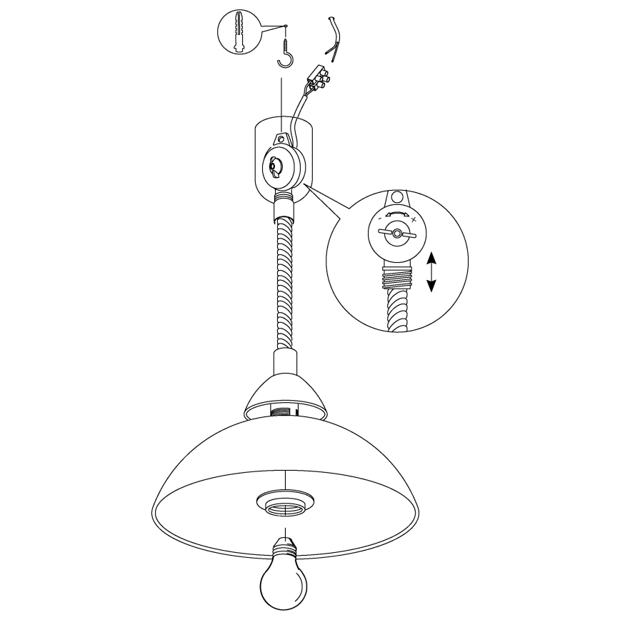 EGLO - Hanglamp met trekpendel 1xE27/60W