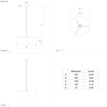 Eglo - Suspension filaire 1xE27/40W/230V d. 53 cm