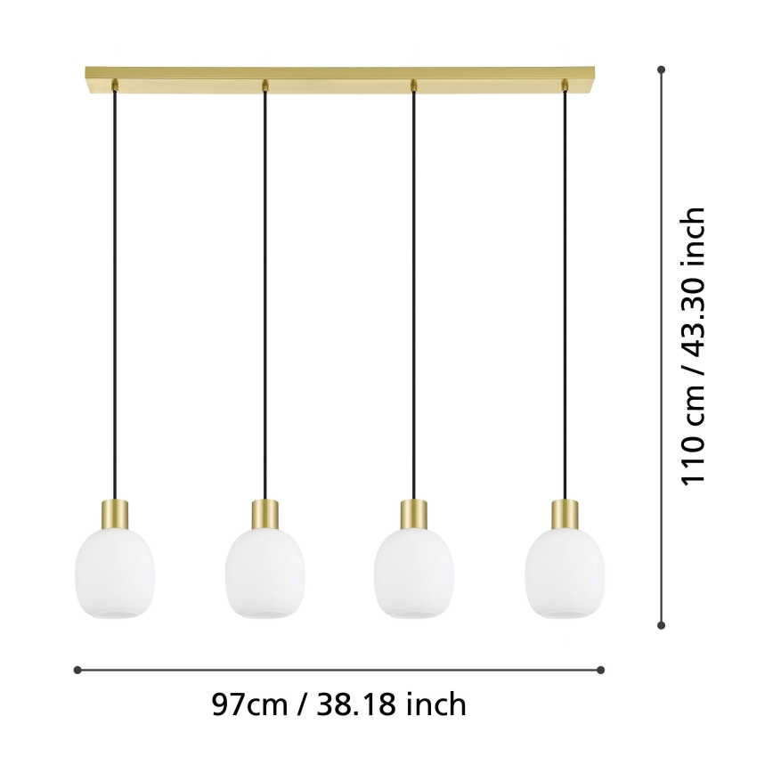 Eglo - Hanglamp aan een koord 4xE27/40W/230V