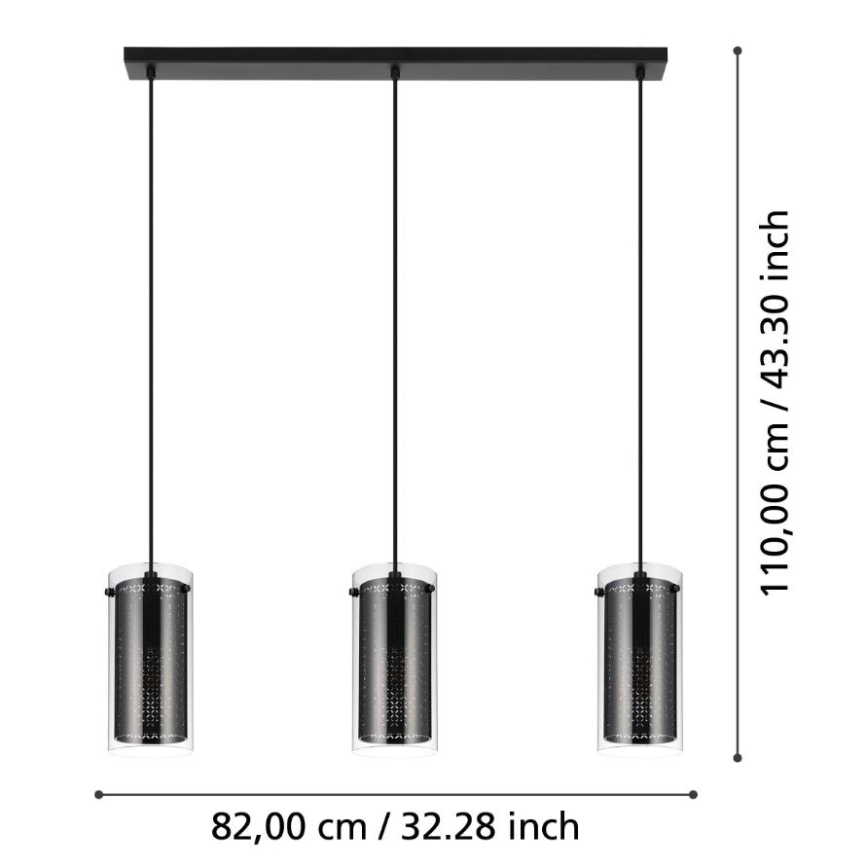 Eglo - Suspension filaire 3xE27/10W/230V