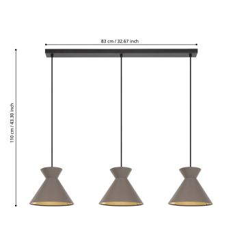 Eglo - Hanglamp aan een koord 3xE27/40W/230V