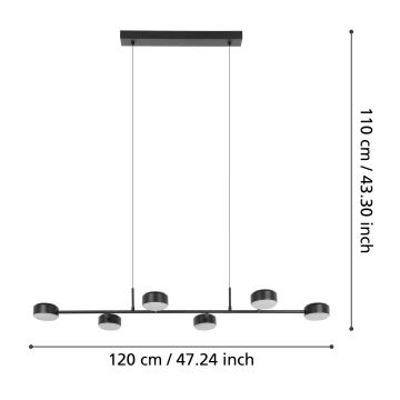 Eglo - Suspension filaire à intensité variable LED 6xLED/7W/230V