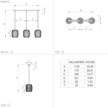 Eglo - Suspension filaire 3xE27/40W/230V noir