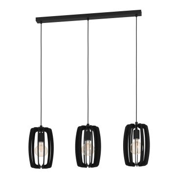 Eglo - Suspension filaire 3xE27/40W/230V noir