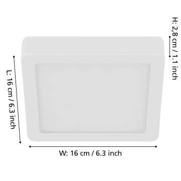 Eglo - Dimbare LED Plafondlamp LED/11W/230V wit