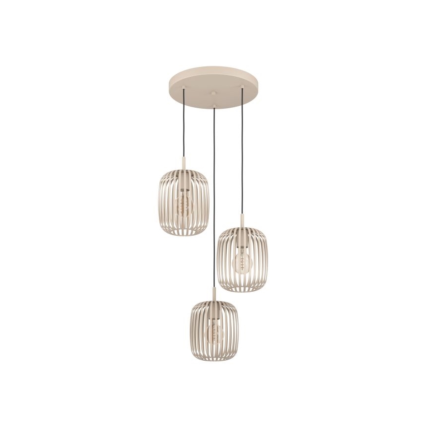 Eglo - Suspension filaire 3xE27/40W/230V beige