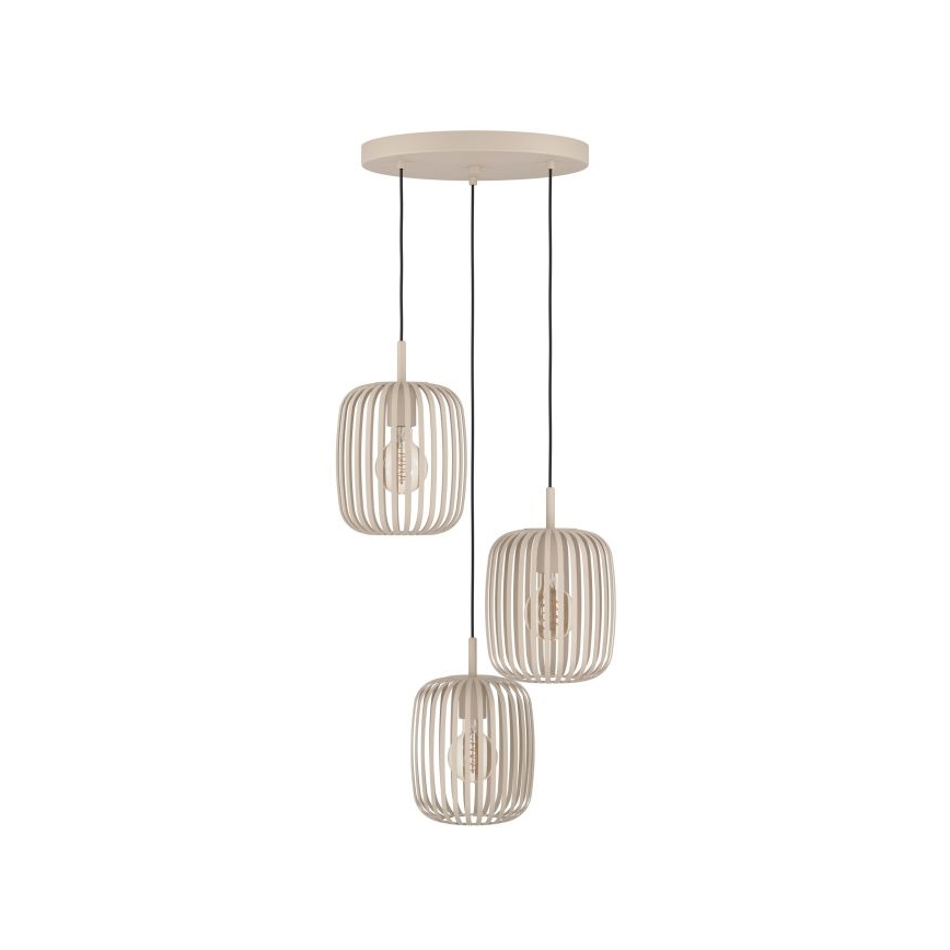 Eglo - Suspension filaire 3xE27/40W/230V beige