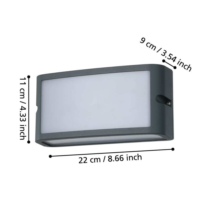 Eglo - Applique murale LED extérieure LED/10,5W/230V anthracite IP54