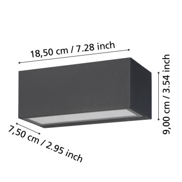 Eglo - Applique murale LED extérieure 2xLED/5W/230V IP65