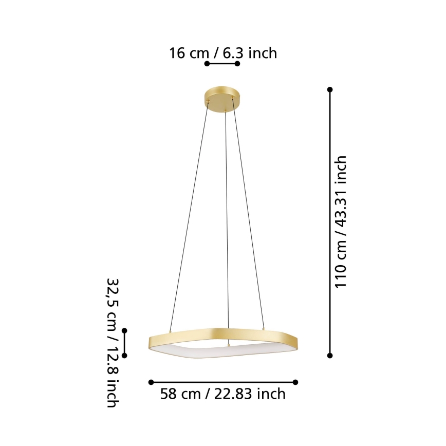 Eglo - Dimbare LED hanglamp aan een koord LED/25,2W/230V