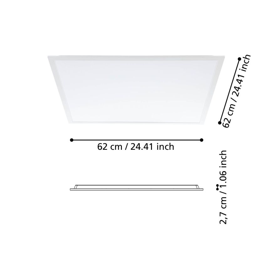 Eglo - LED Bevestigd lichtpaneel LED/33W/230V 62x62 cm