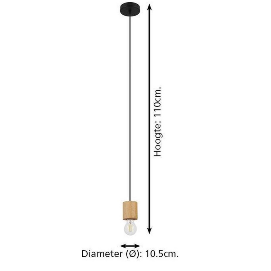 Eglo - Hanglamp aan een koord 1xE27/28W/230V - FSC gecertificeerd