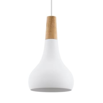 Eglo - Hanglamp aan een koord 1xE27/60W/230V diameter 18 cm wit - FSC gecertificeerd