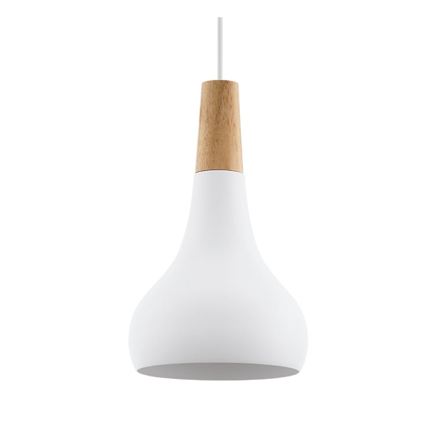 Eglo - Hanglamp aan een koord 1xE27/60W/230V diameter 18 cm wit - FSC gecertificeerd