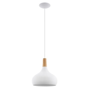 Eglo - Hanglamp aan een koord 1xE27/60W/230V diameter 28 cm wit - FSC gecertificeerd