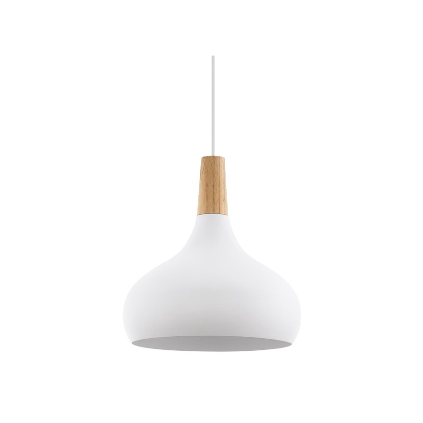 Eglo - Hanglamp aan een koord 1xE27/60W/230V diameter 28 cm wit - FSC gecertificeerd