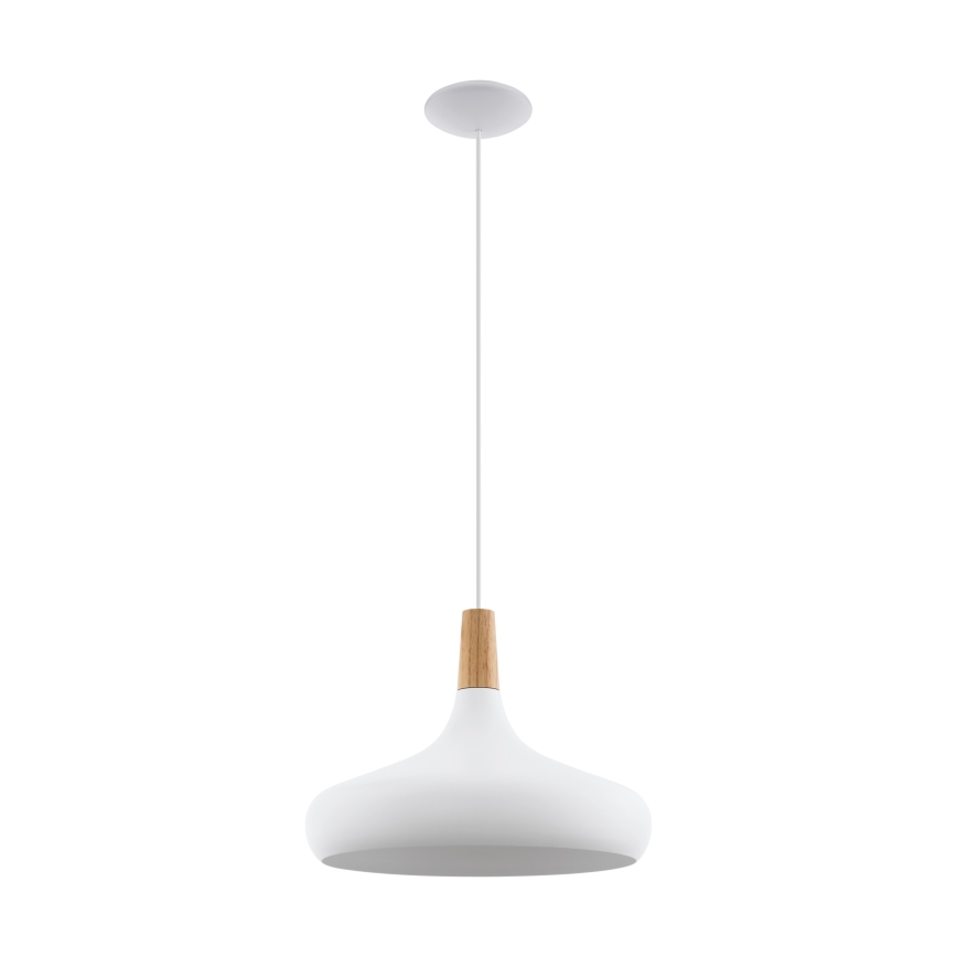 Eglo - Hanglamp aan een koord 1xE27/60W/230V diameter 40 cm wit - FSC gecertificeerd